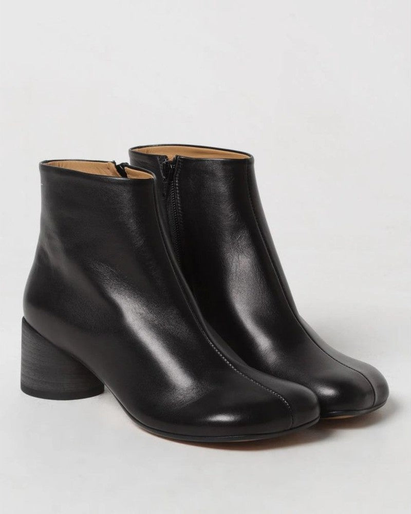 Mm6 Maison Margiela Black Leather Ankle Boots Glam Steals