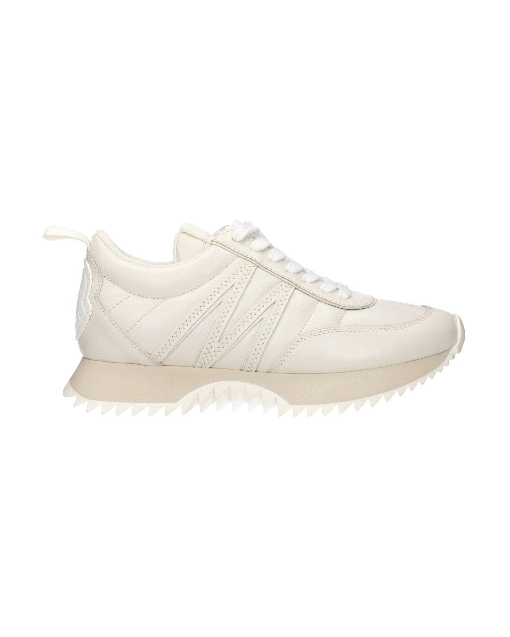 Moncler Beige Leather Low Top Sneakers Sneakers