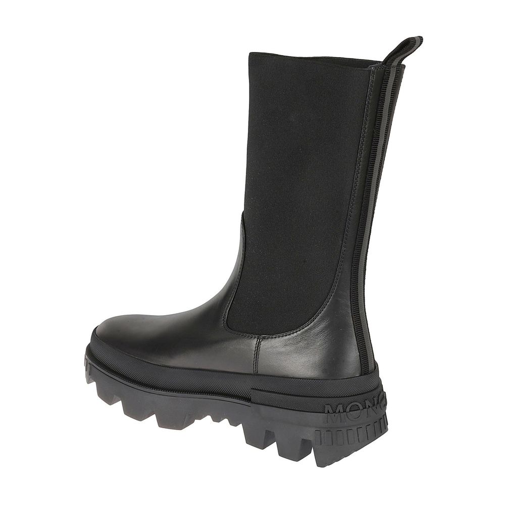 Moncler Black Calfskin Flat Boots Glam Steals