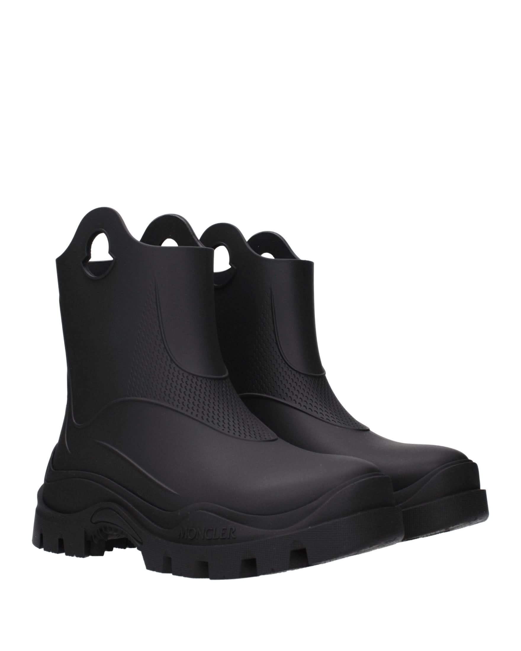 Moncler Black Cotton Ankle Boots Boots
