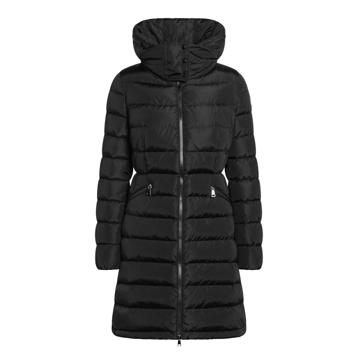 Moncler Black Nylon Flammette Down Jacket in Technique Glam Steals