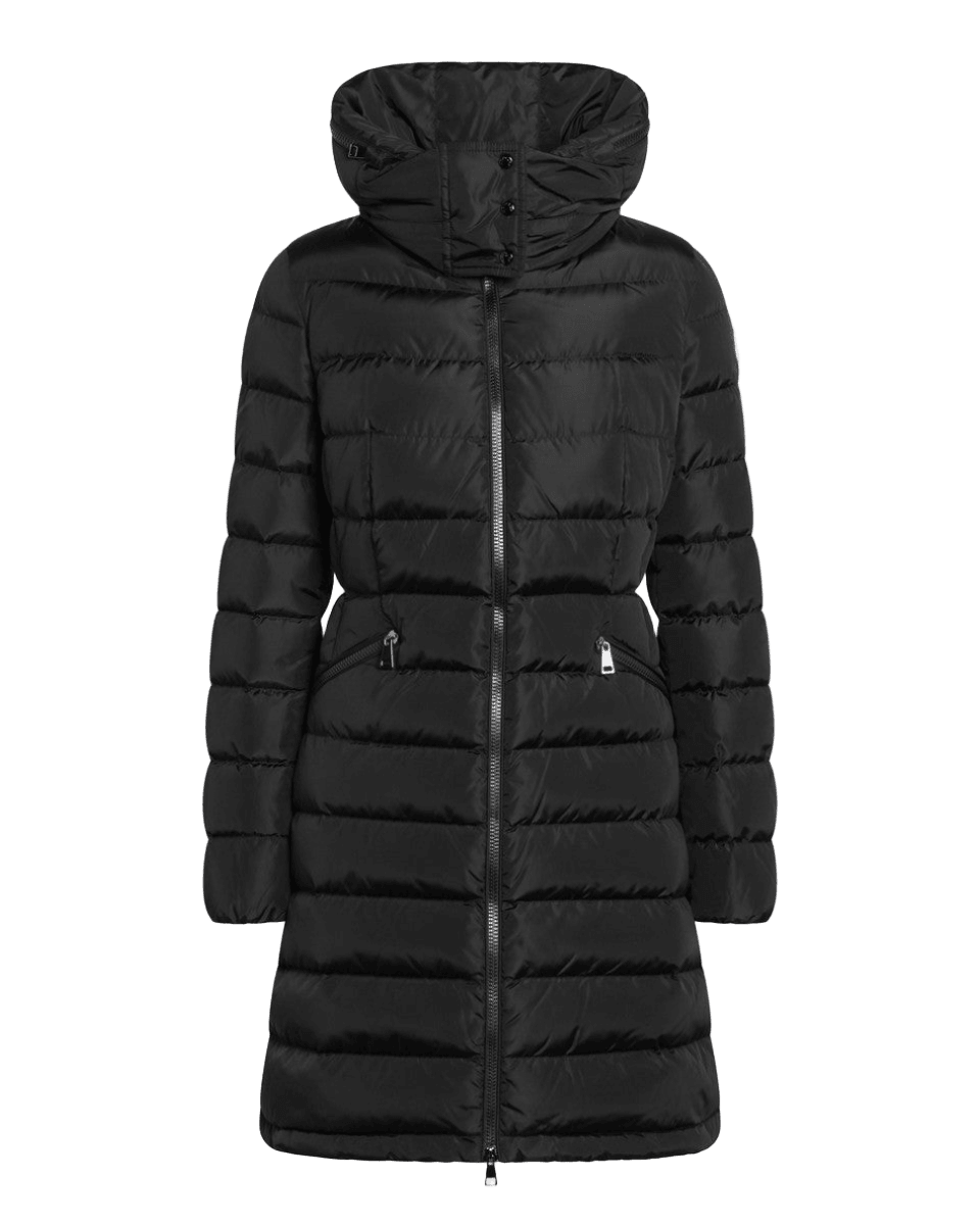 Moncler Black Nylon Flammette Down Jacket in Technique Glam Steals