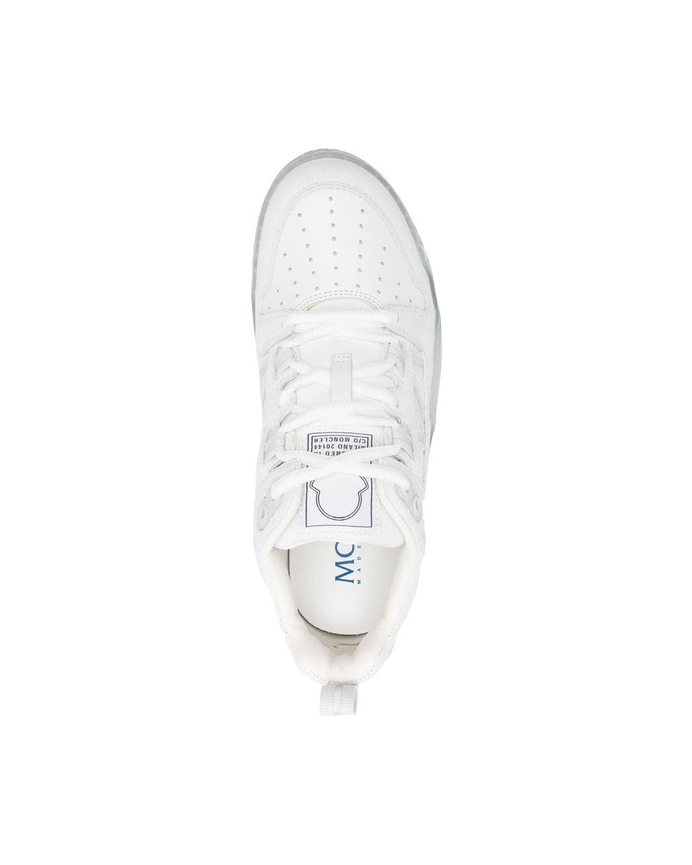 Moncler White Calfskin Low Top Sneakers Glam Steals