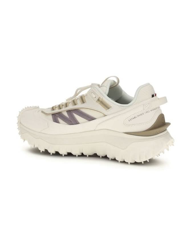 Moncler White Leather Calf Bos Taurus Athletic Sneakers