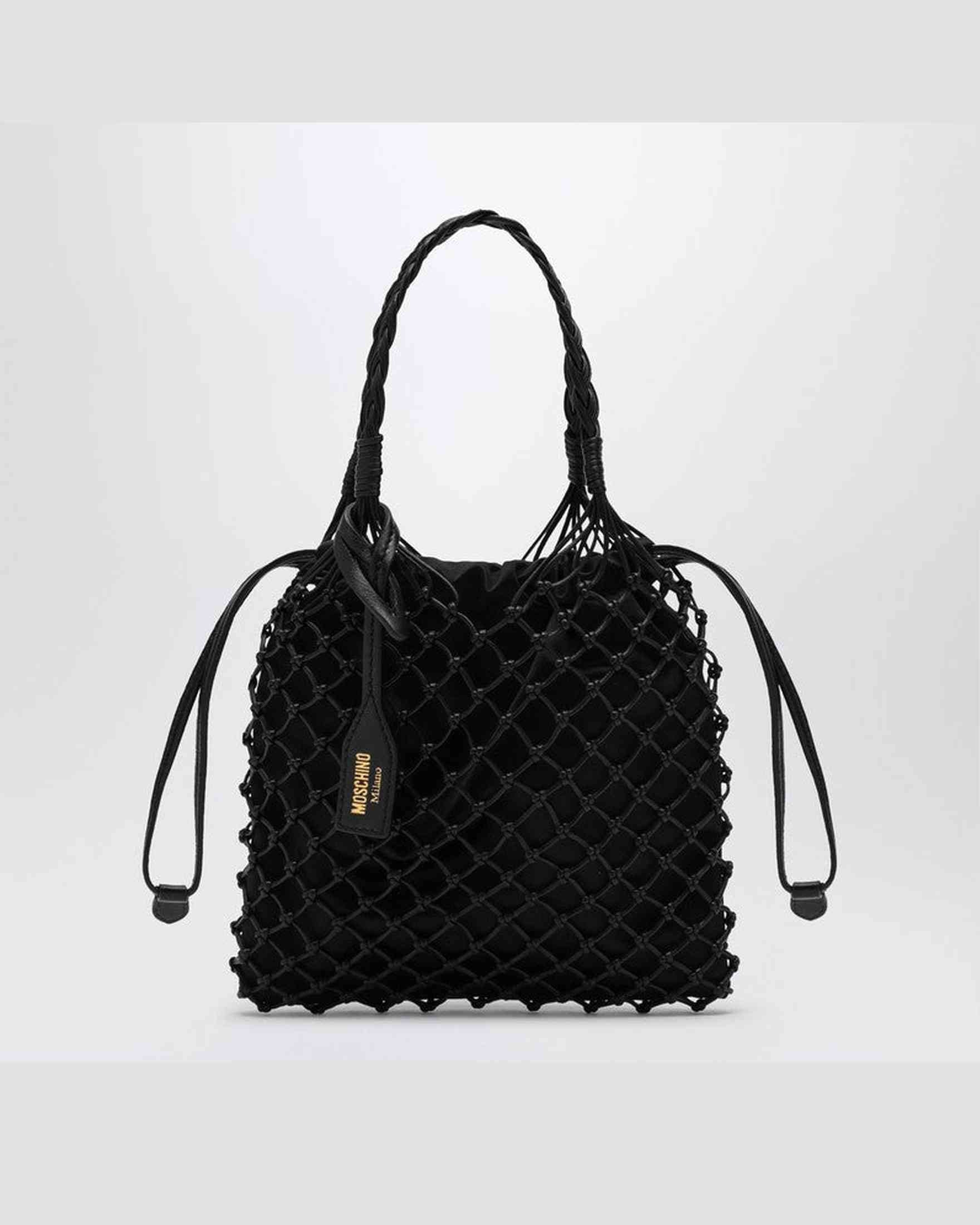 Moschino Black Basket Net Nappa Bag Glam Steals