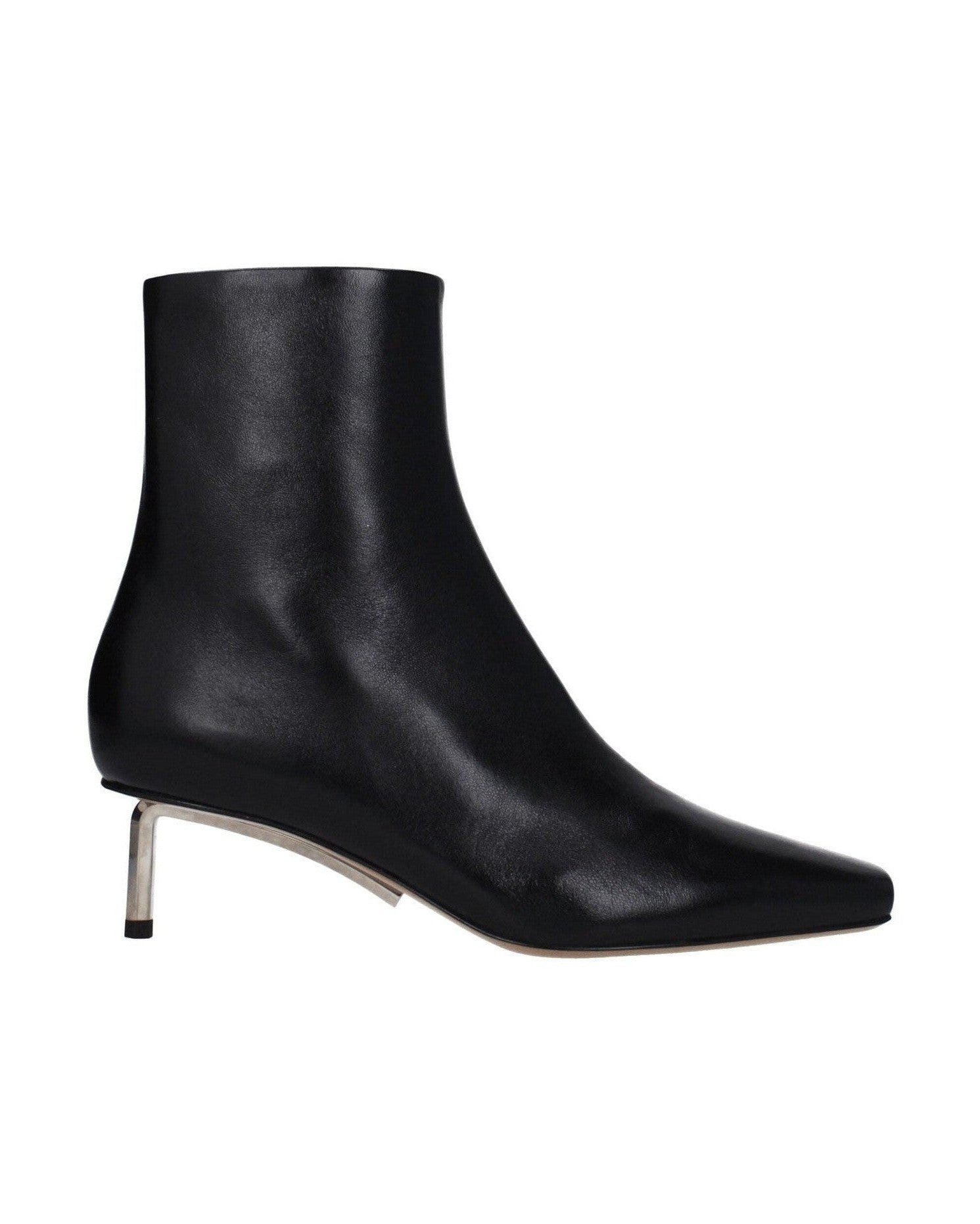 Off-White Black Leather Ankle Boots Glam Steals