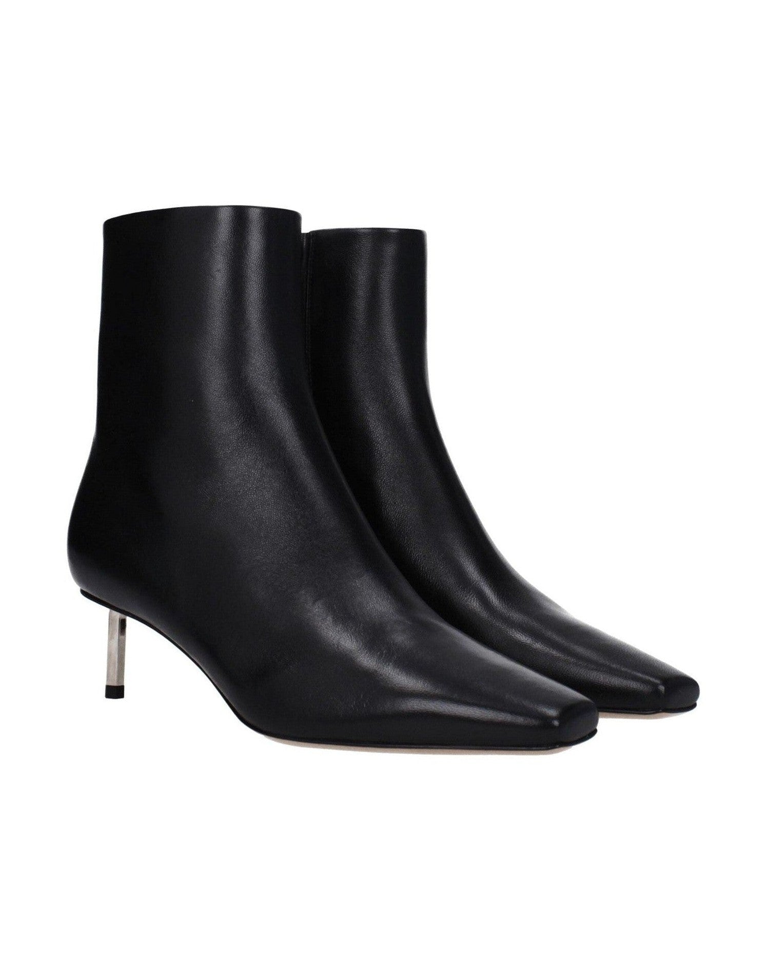 Off-White Black Leather Ankle Boots Glam Steals