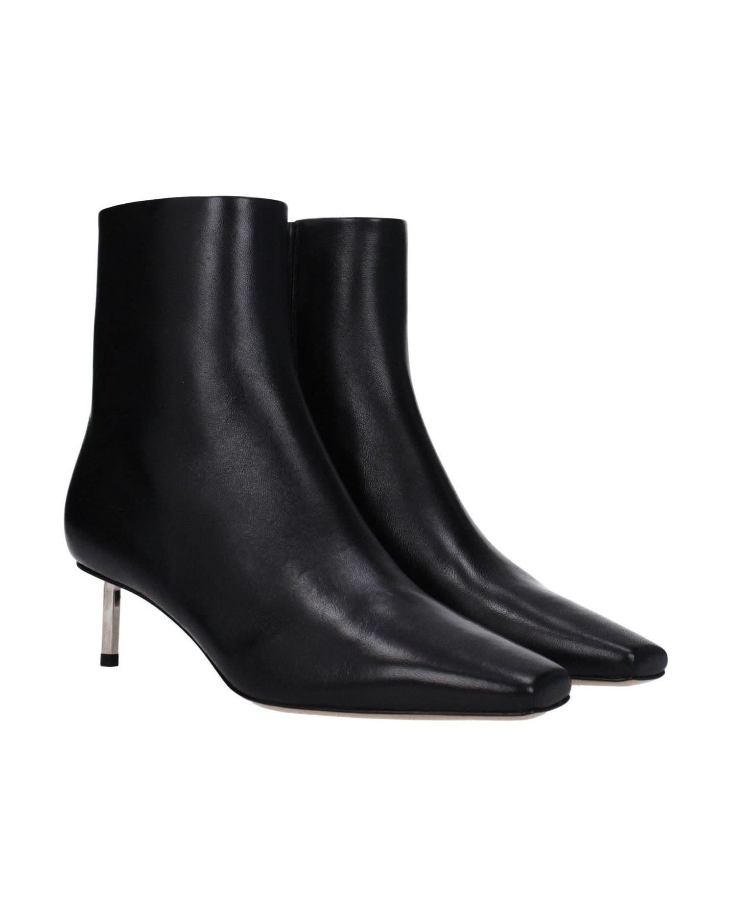 Off- Leather White Ankle Boots Boots
