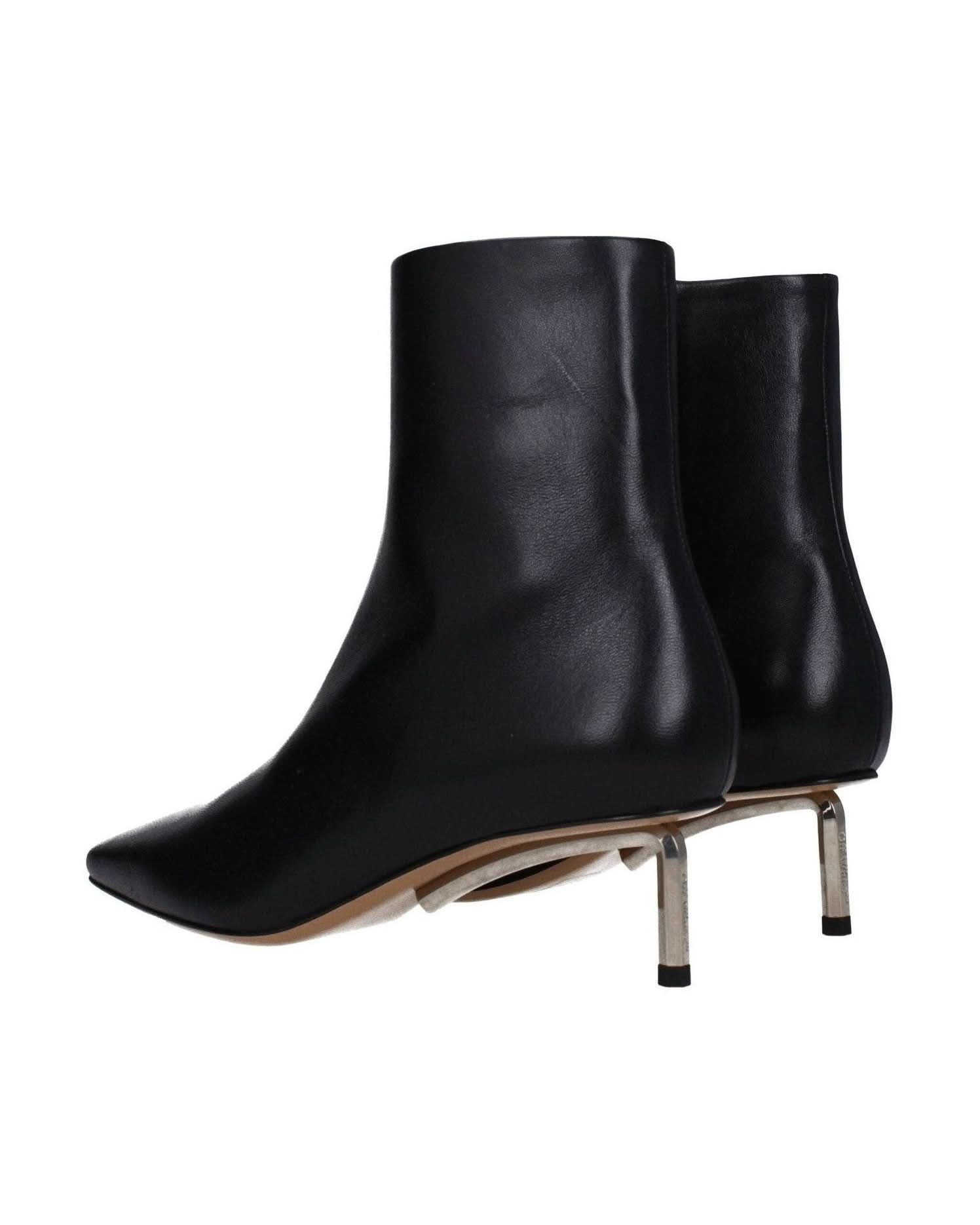 Off- Leather White Ankle Boots Boots