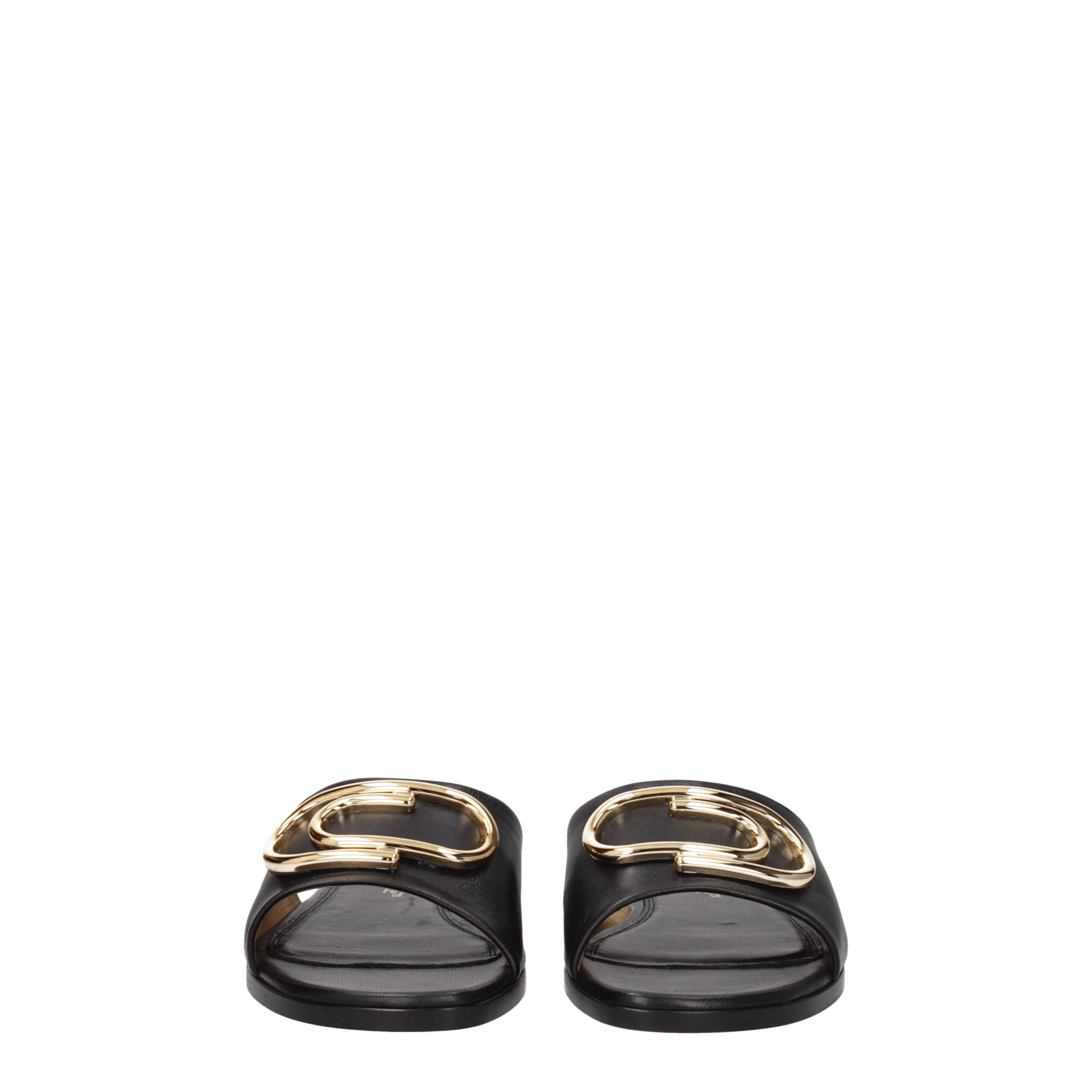 Off-White Black Leather Slippers Sandals Glam Steals