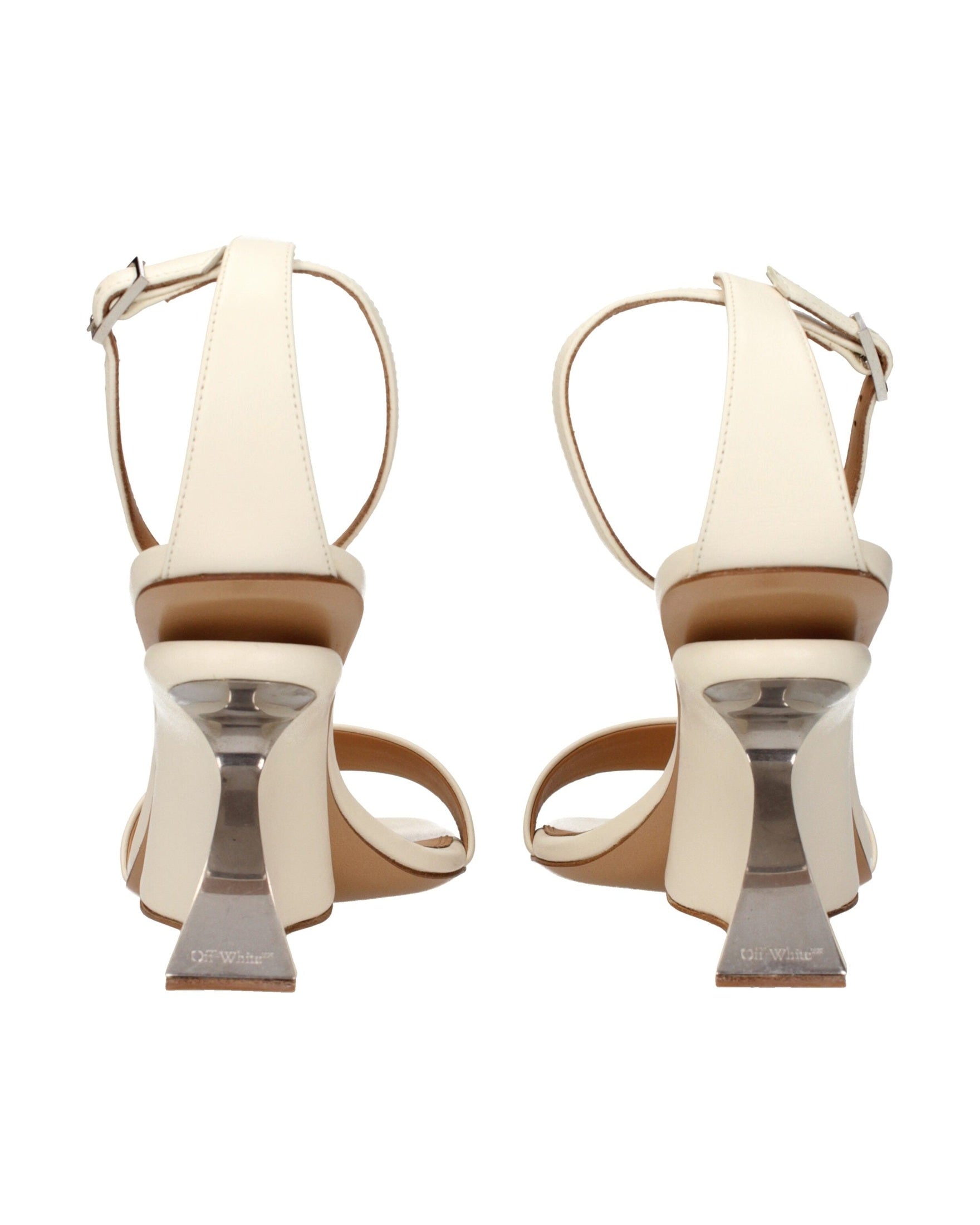 Off-white Leather Beige Platforms Glam Steals