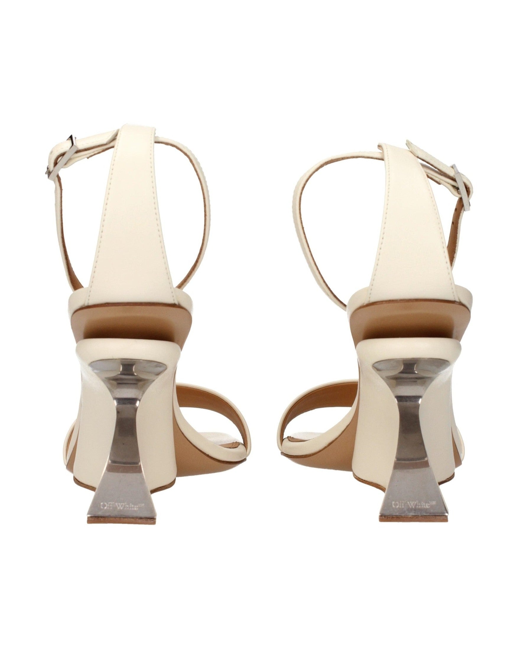 Off-white Leather Platforms Heels