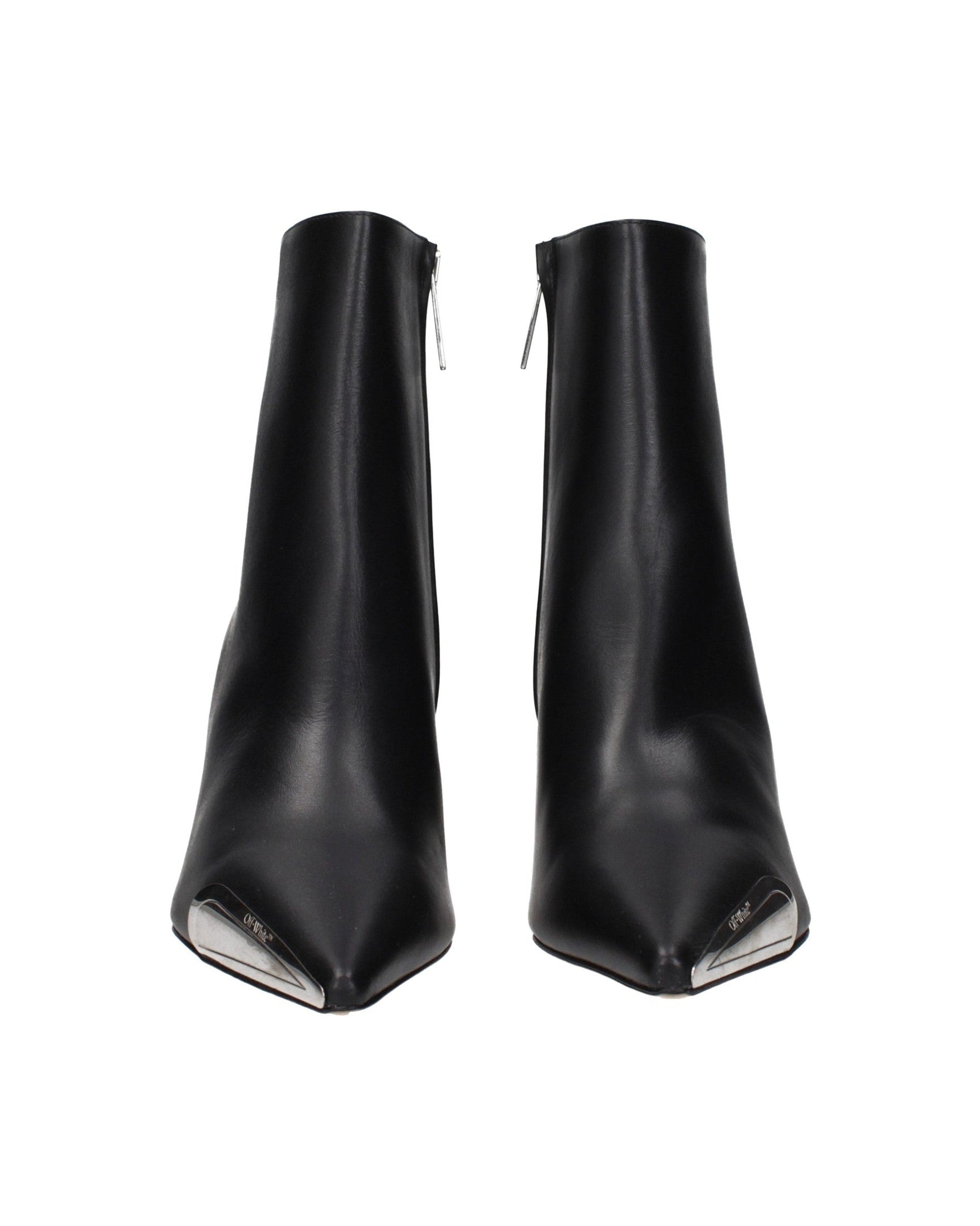 Off-white Leather Ankle Boots Boots