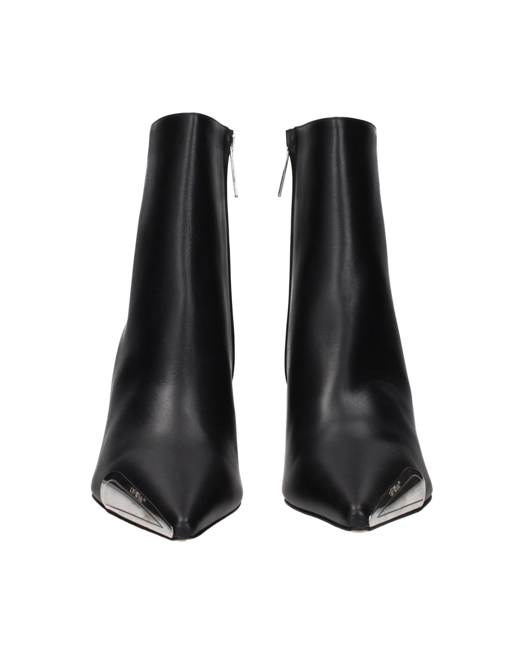 Off-white Leather Ankle Boots Boots