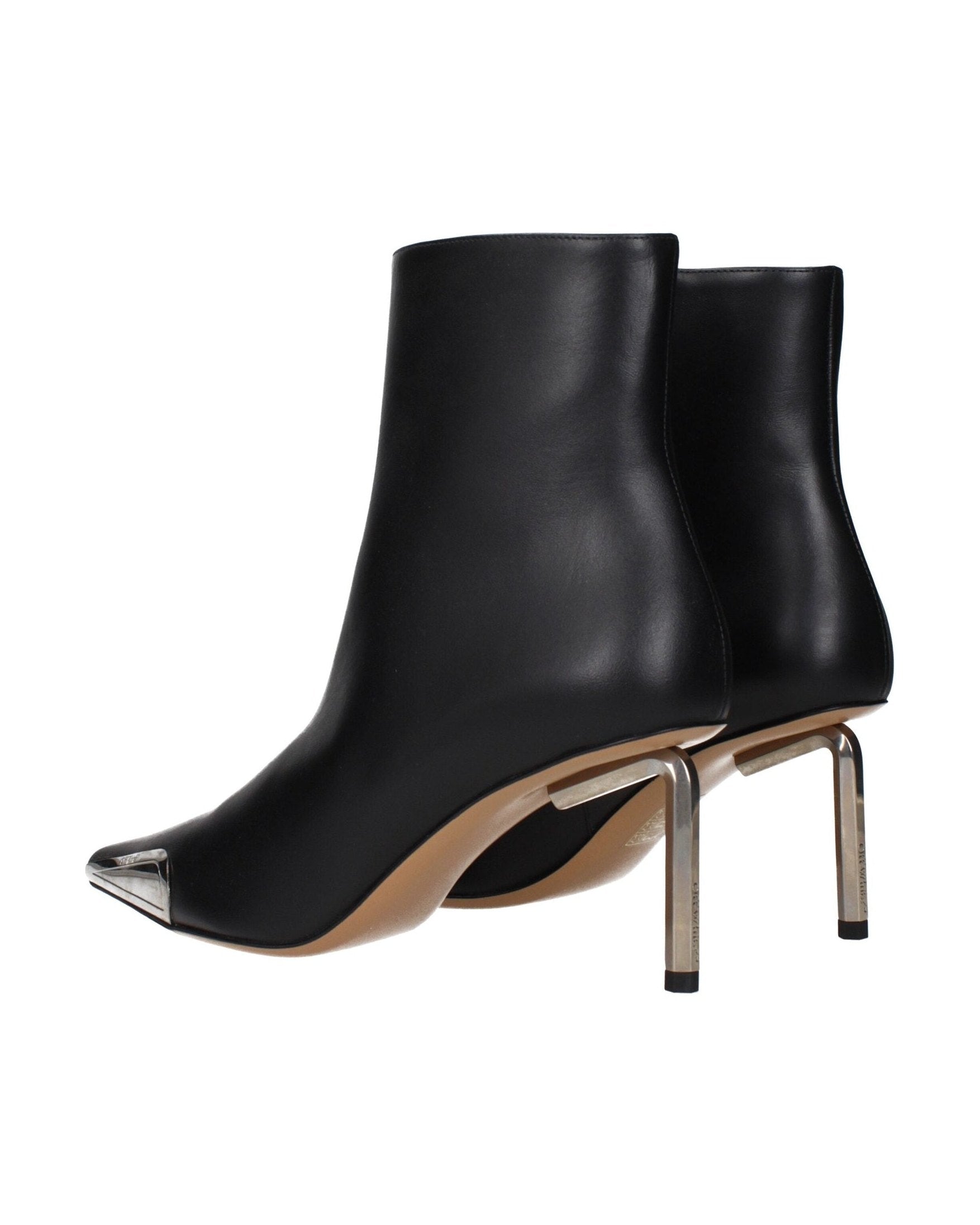 Off-white Leather Ankle Boots Boots