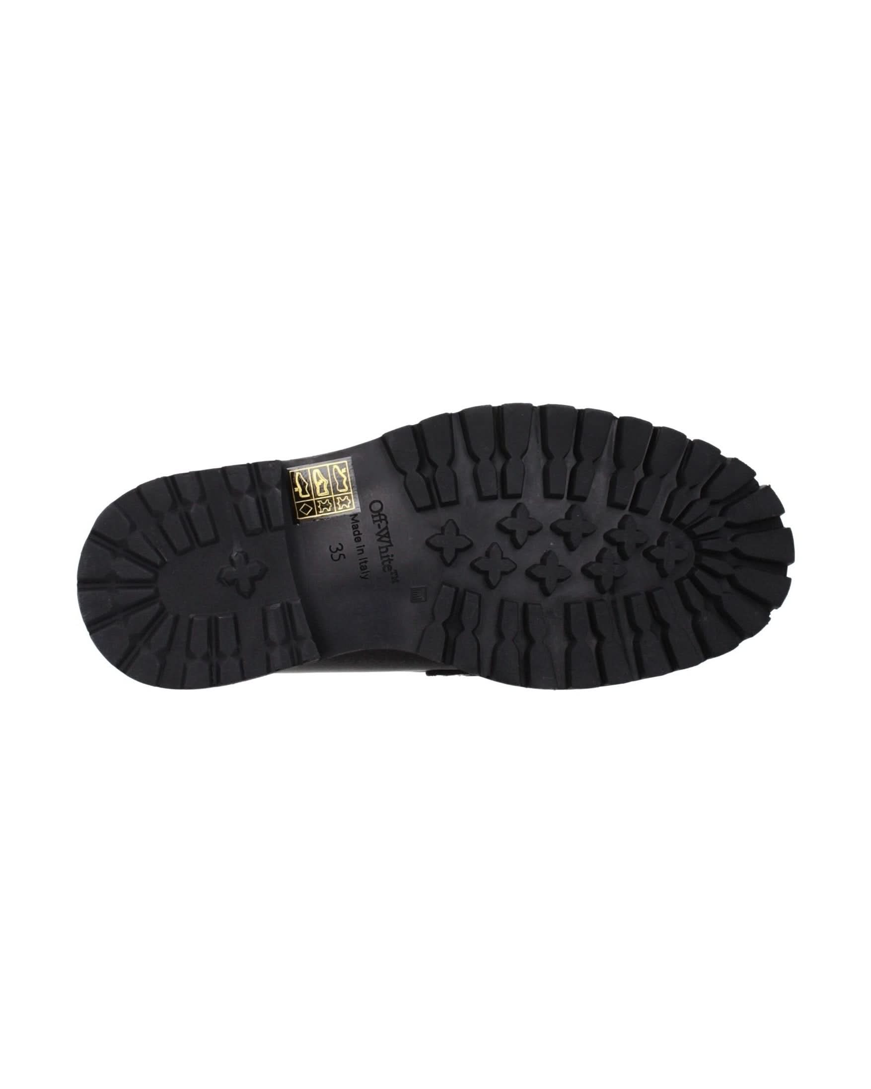 Off-white Leather Off Slip On Loafers Flats