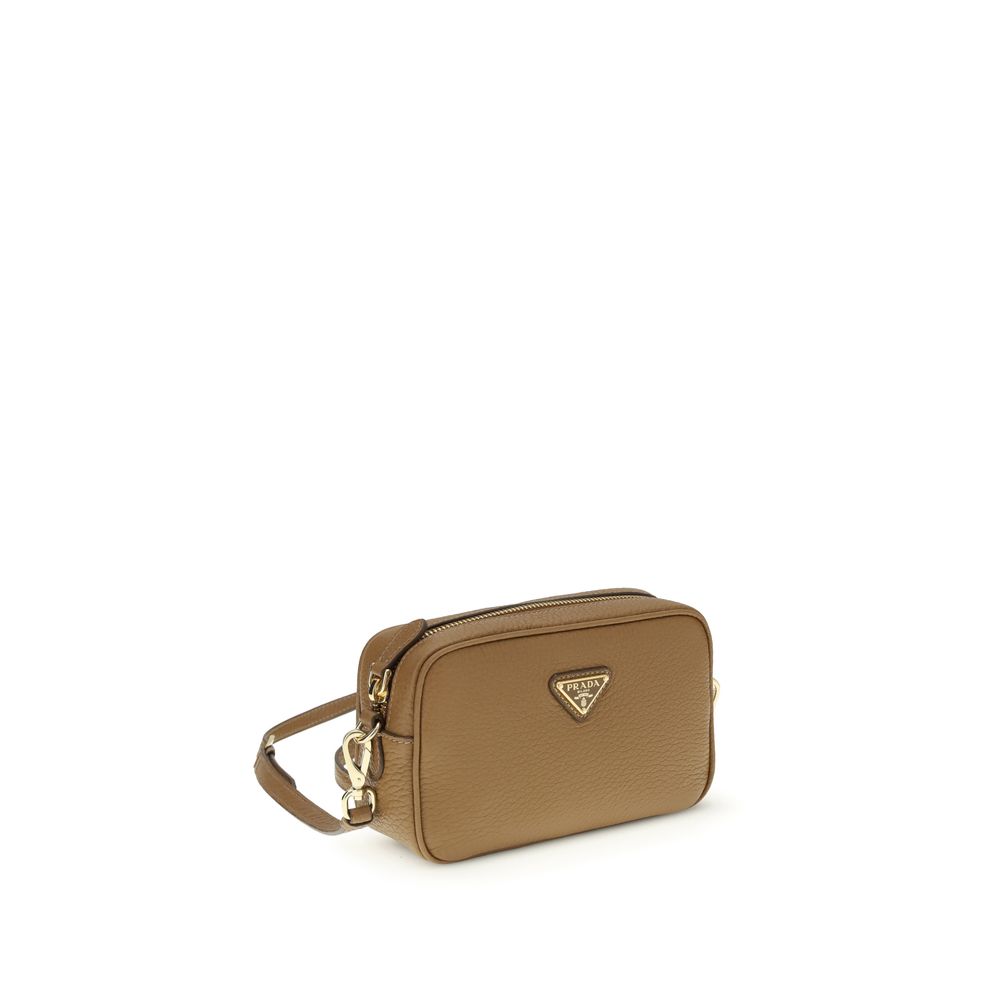 Prada Beige Calf Leather Bos Taurus Shoulder Bag Glam Steals