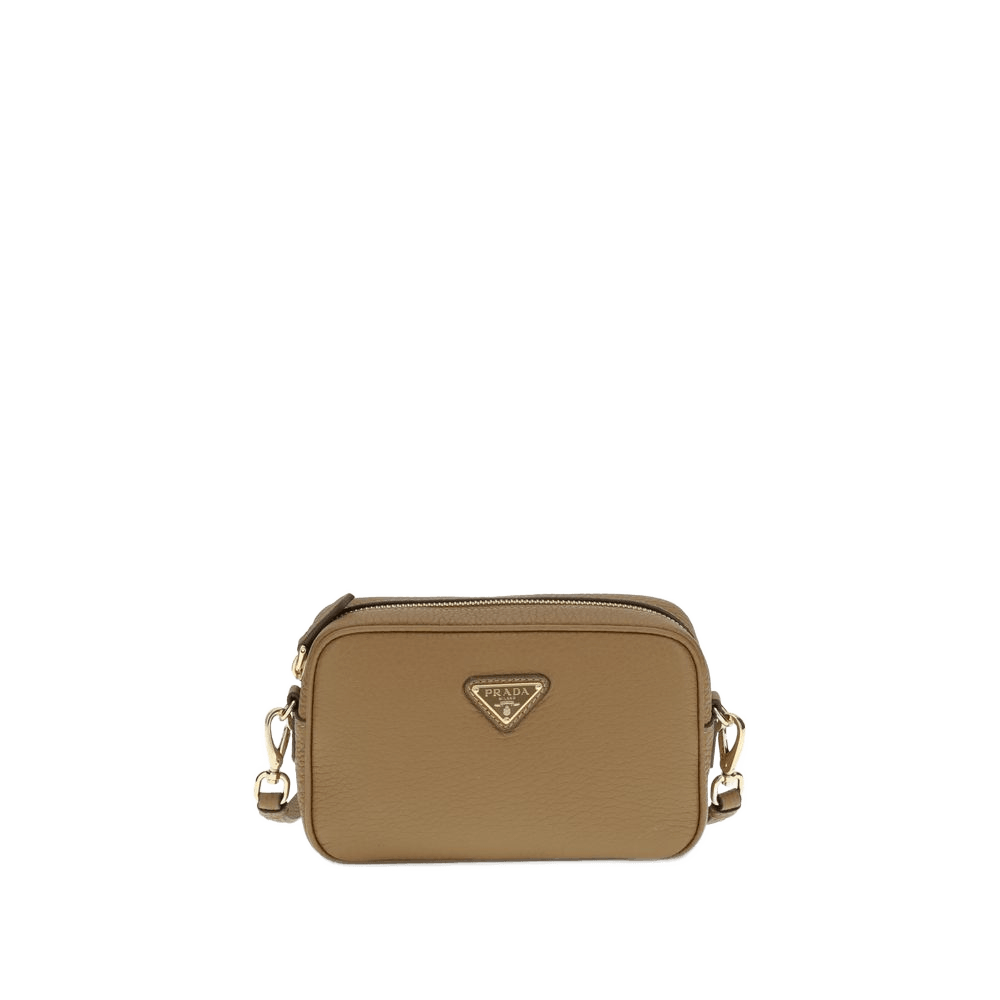 Prada Beige Calf Leather Bos Taurus Shoulder Bag Glam Steals