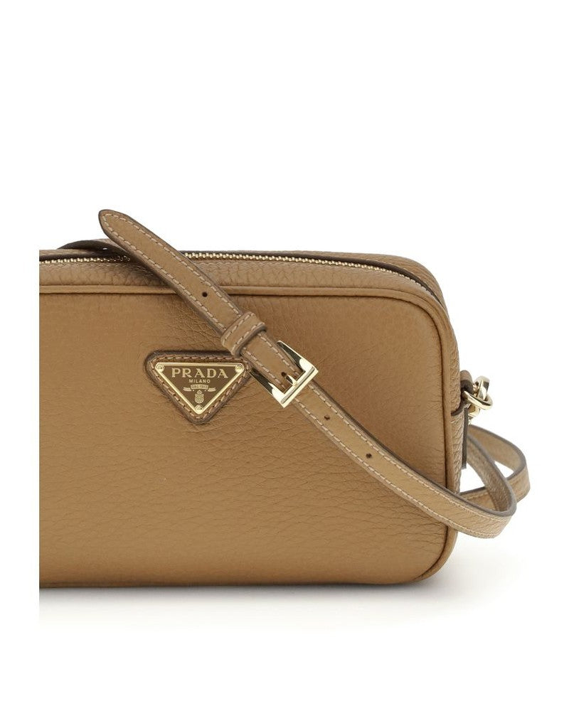 Prada Beige Calf Leather Bos Taurus Shoulder Bag Shoulder Bags