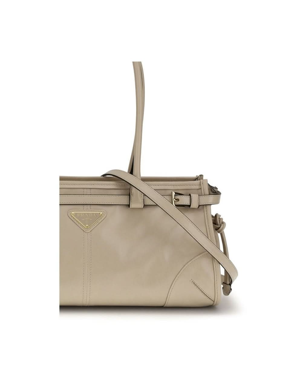 Prada Beige Calf Leather Bos Taurus Shoulder Bag