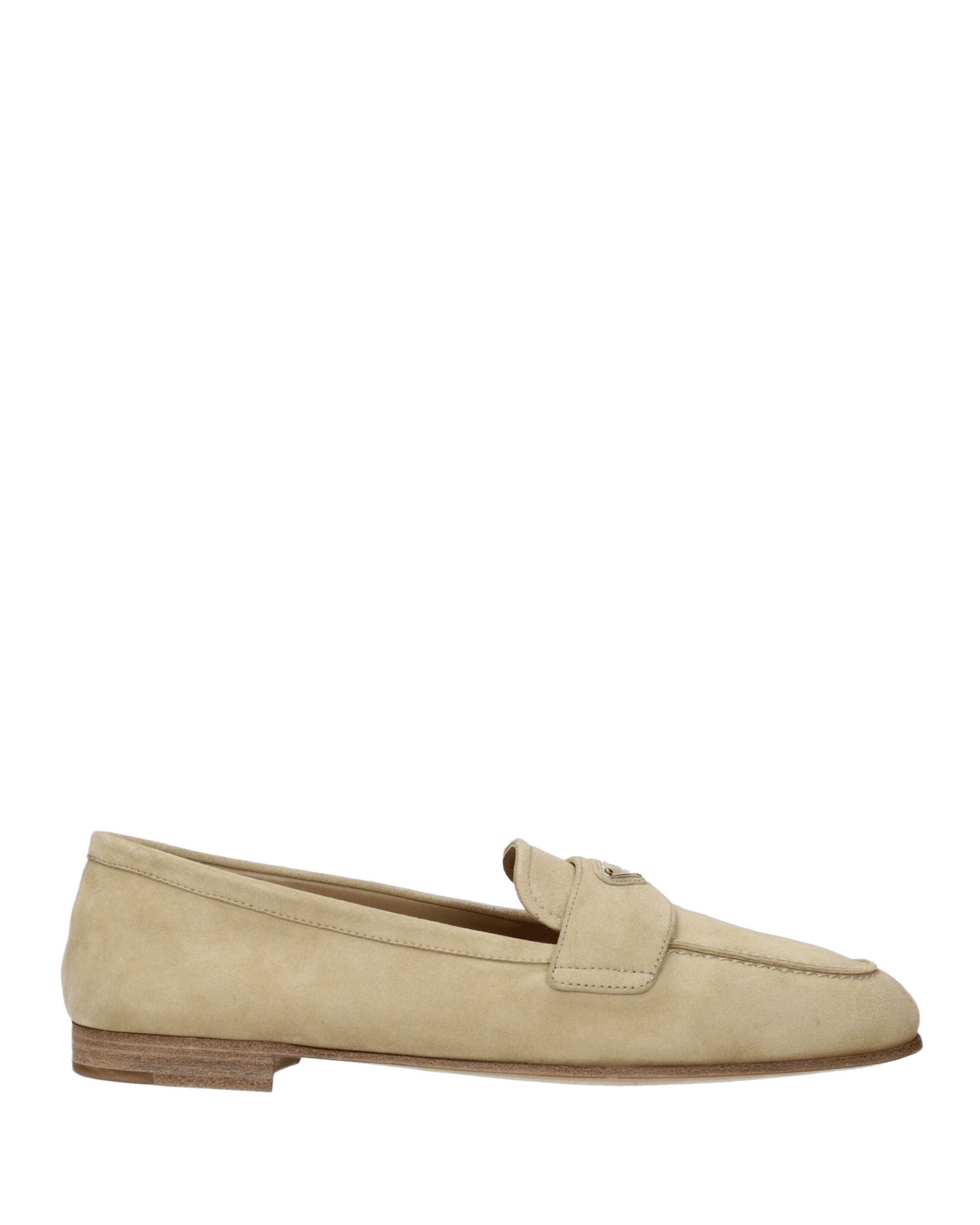 Prada Beige Leather Slip On Loafers Glam Steals