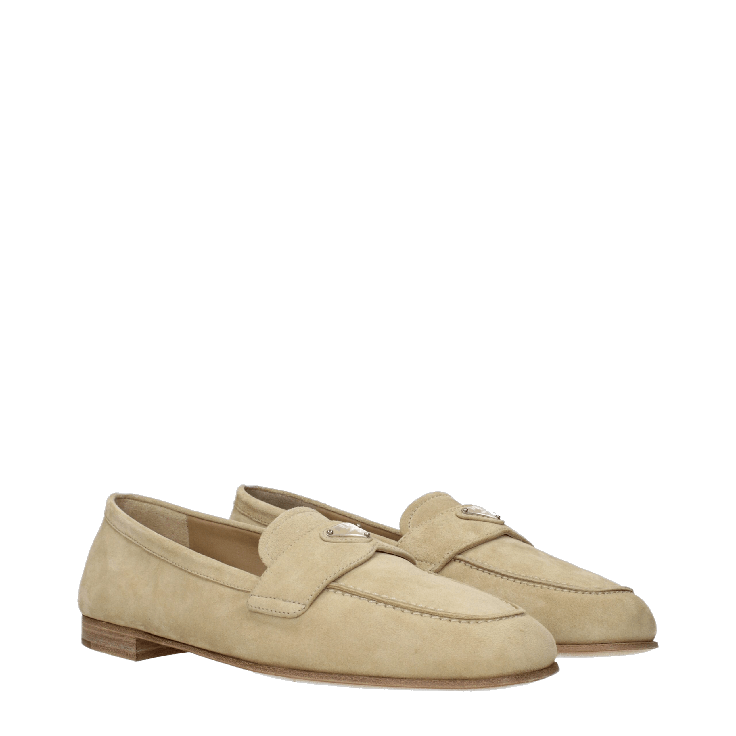 Prada Beige Leather Slip On Loafers Glam Steals