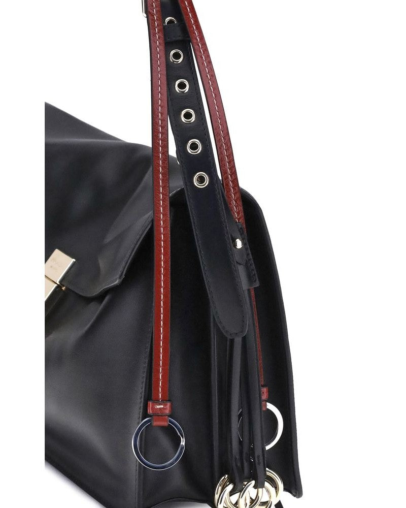 Prada Black Calf Leather Bos Taurus Shoulder Bag Glam Steals