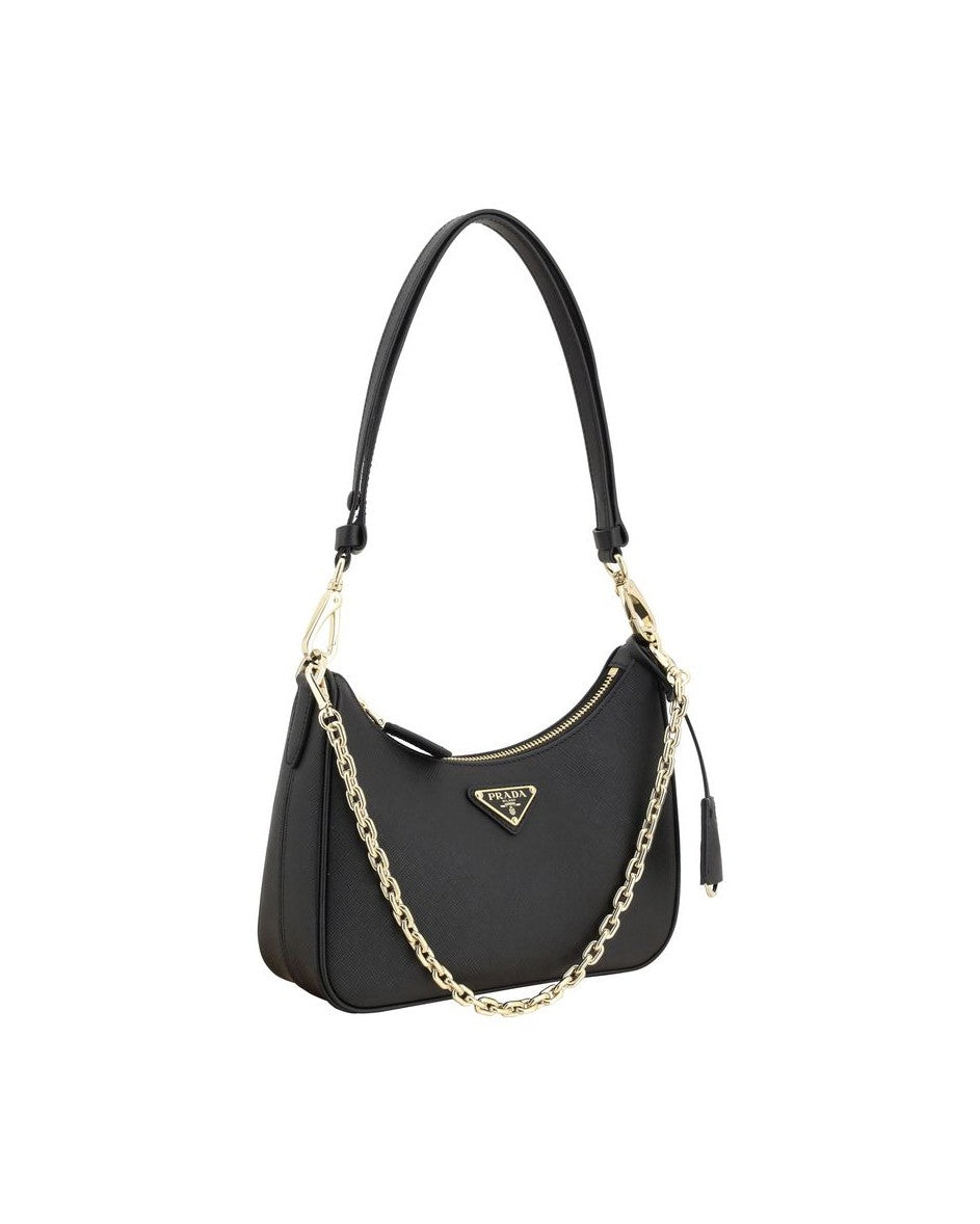 Prada Black Calf Leather Bos Taurus Shoulder Bag Glam Steals