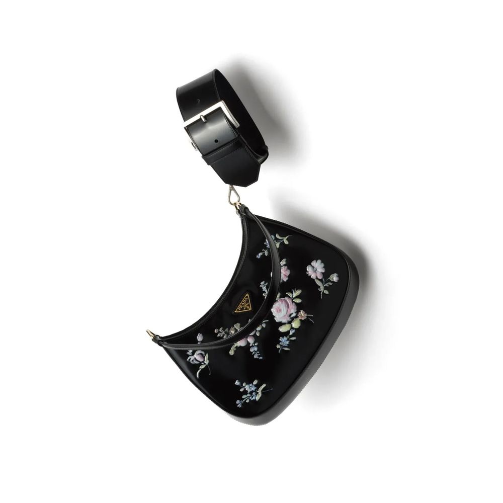 Prada Black Calfskin Shoulder Strap Glam Steals