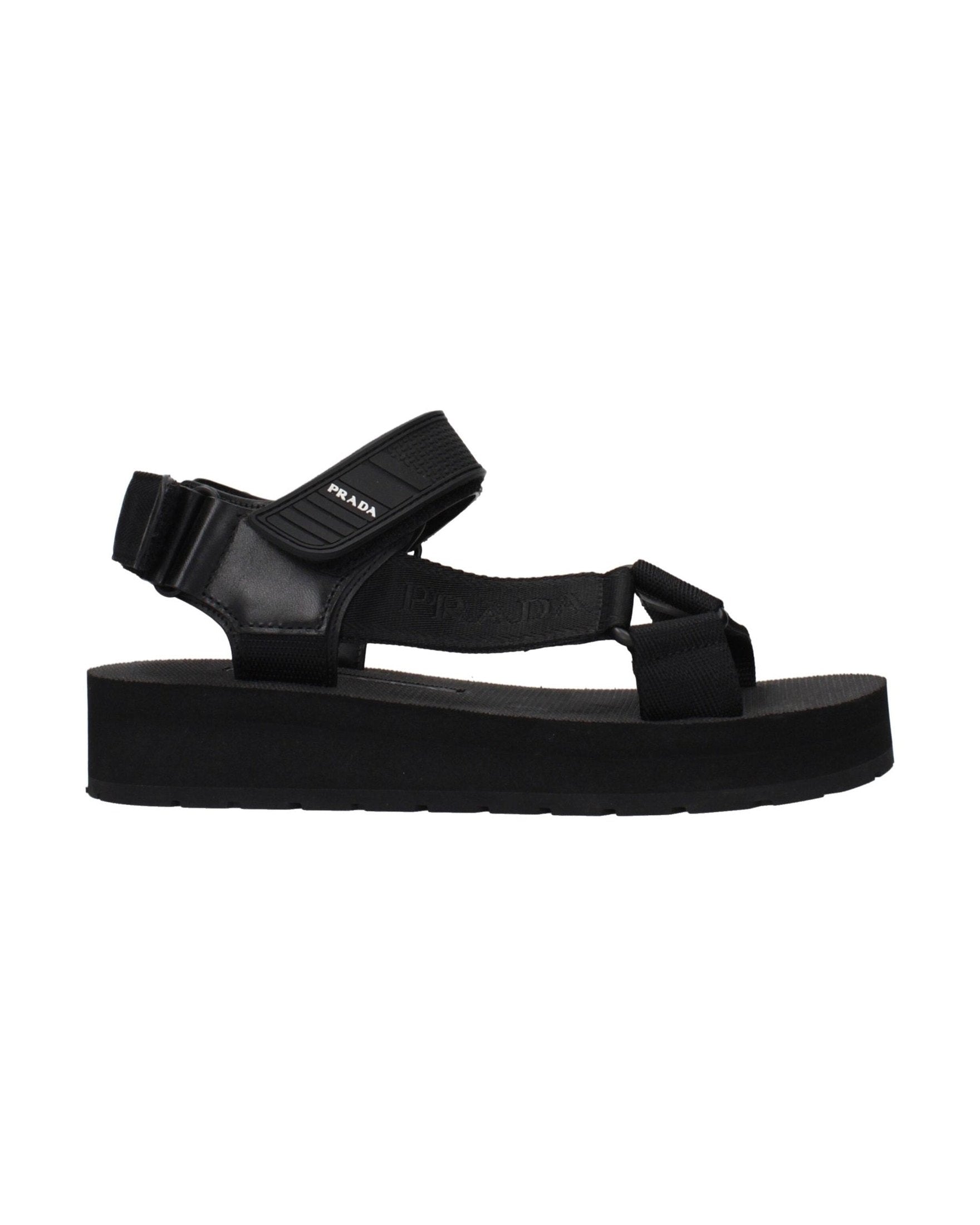 Prada Black Flat Sandals Sandals