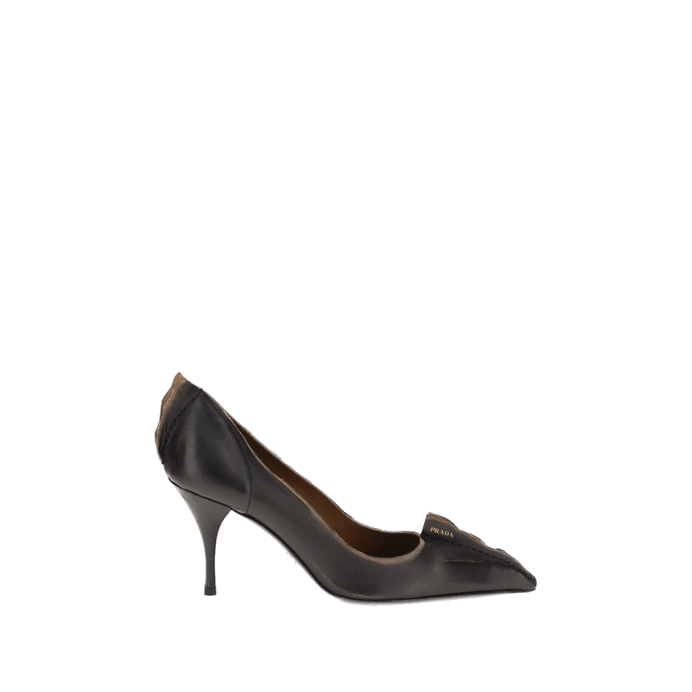 Prada Black Leather High Heel Pumps Glam Steals