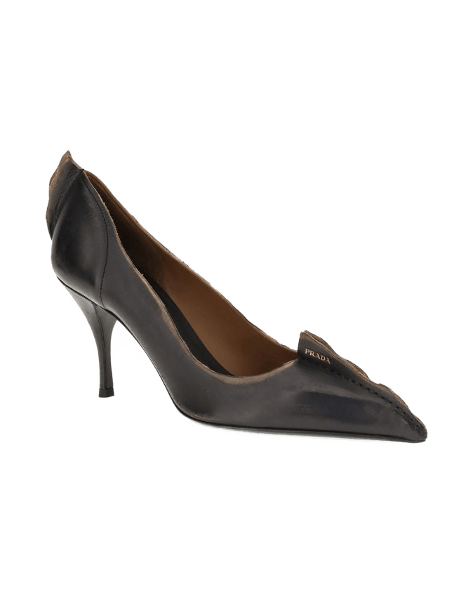 Prada Black Leather High Heel Pumps Glam Steals