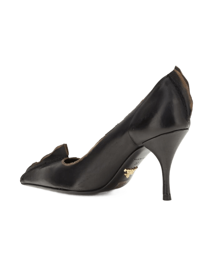 Prada Black Leather High Heel Pumps Glam Steals