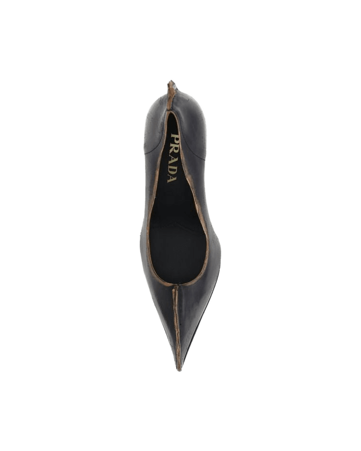 Prada Black Leather High Heel Pumps Glam Steals