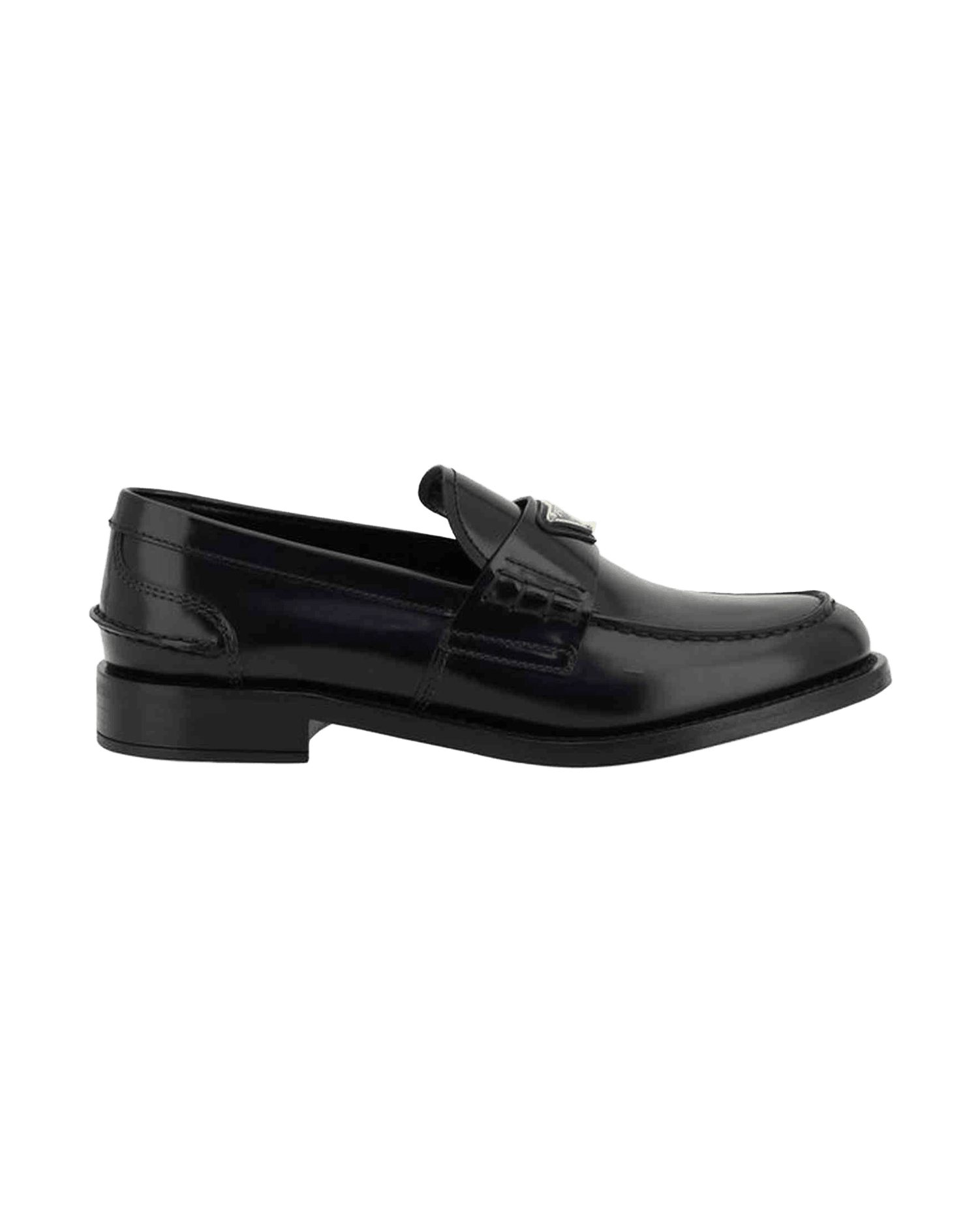 Prada Black Leather Logo Loafers Glam Steals