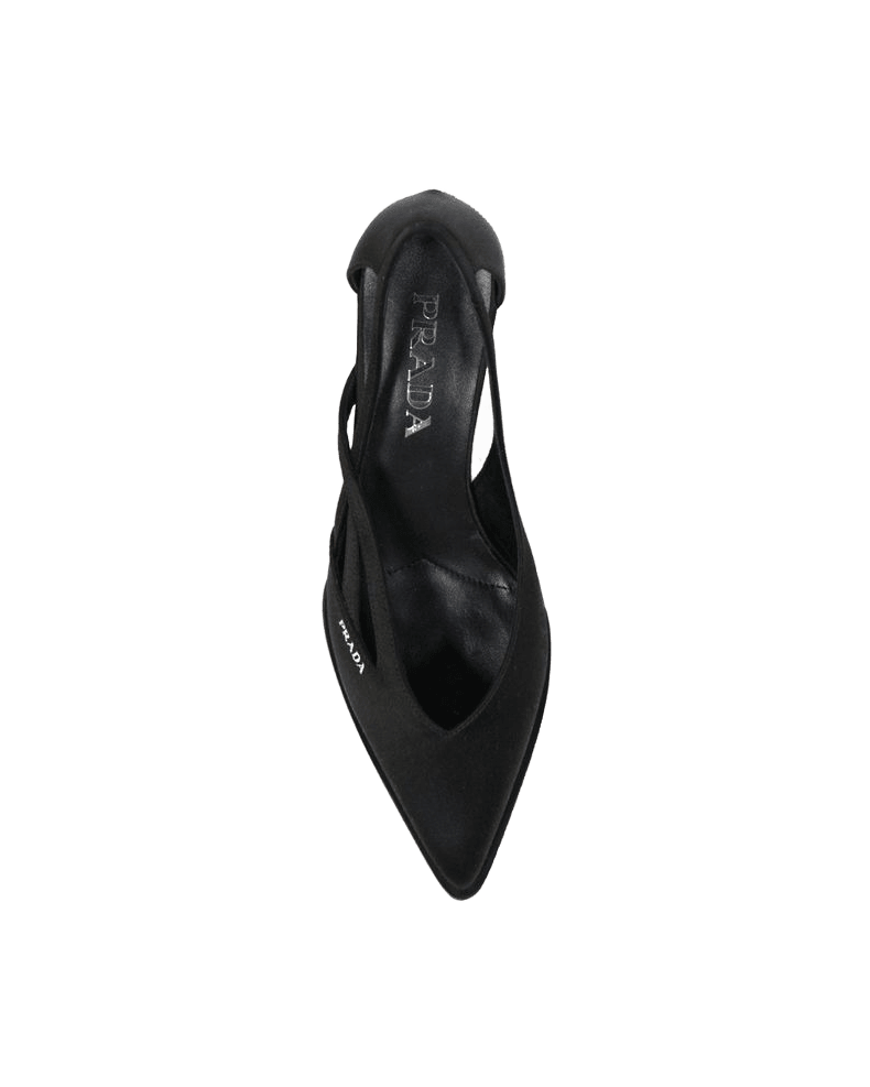 Prada Black Silk Mid-Heel Pumps Glam Steals