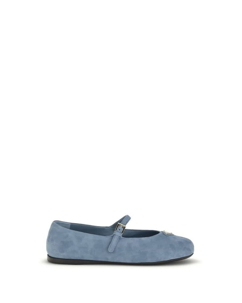 Prada Blue Goatskin Ballet Flats Glam Steals