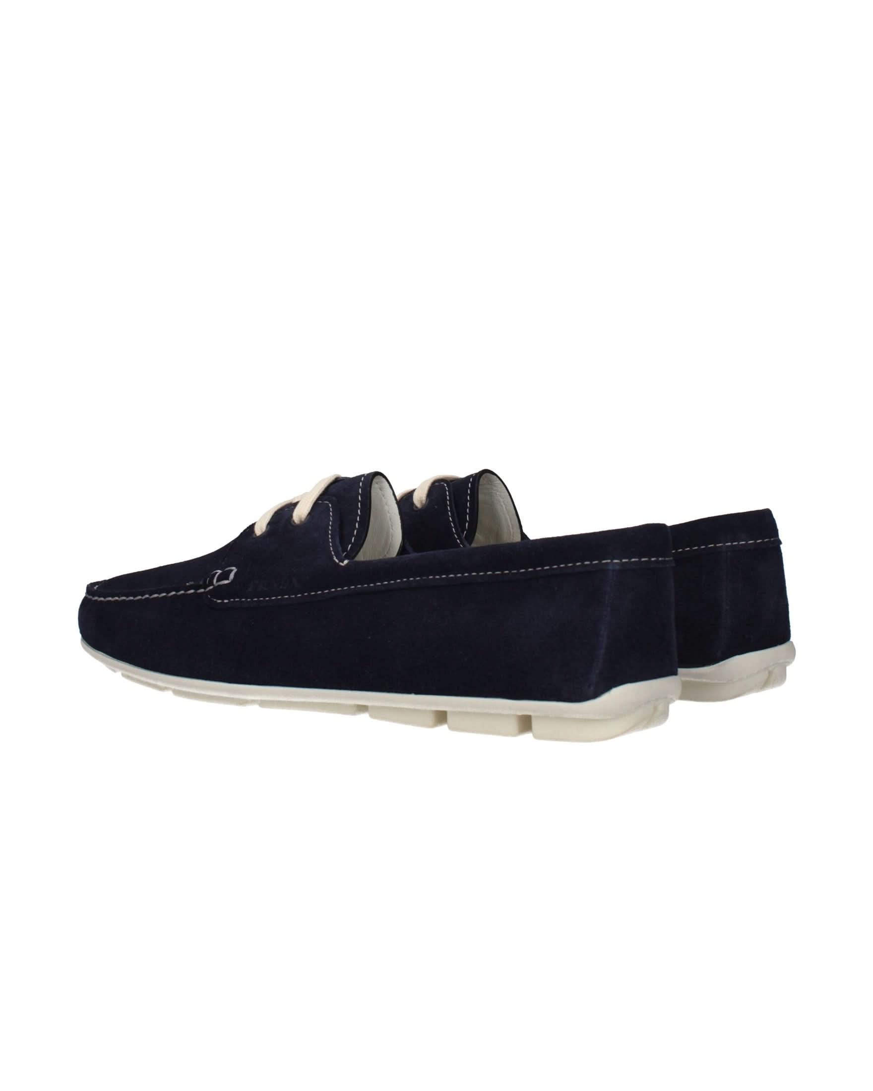 Prada Blue Leather Slip On Loafers Flats