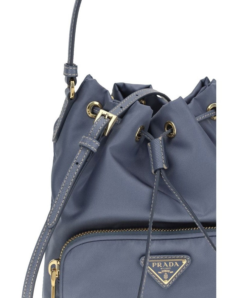 Prada Blue Polyamide Bucket Bag