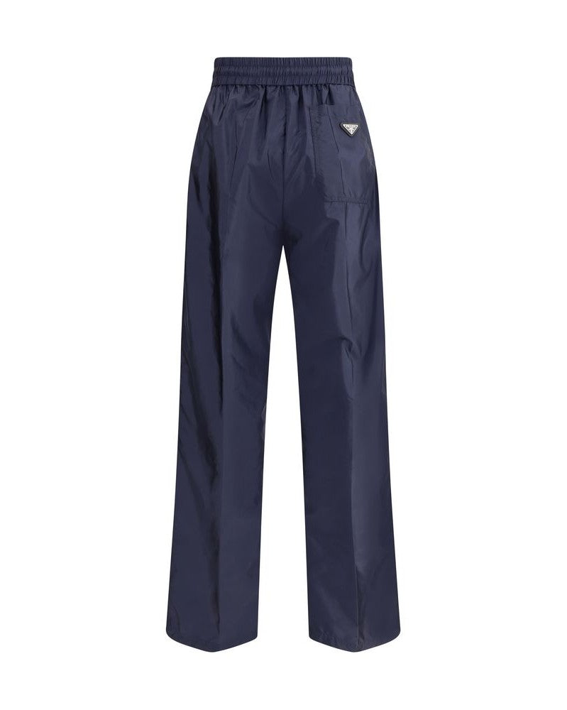 Prada Blue Recycled Polyamide Casual Pant Glam Steals