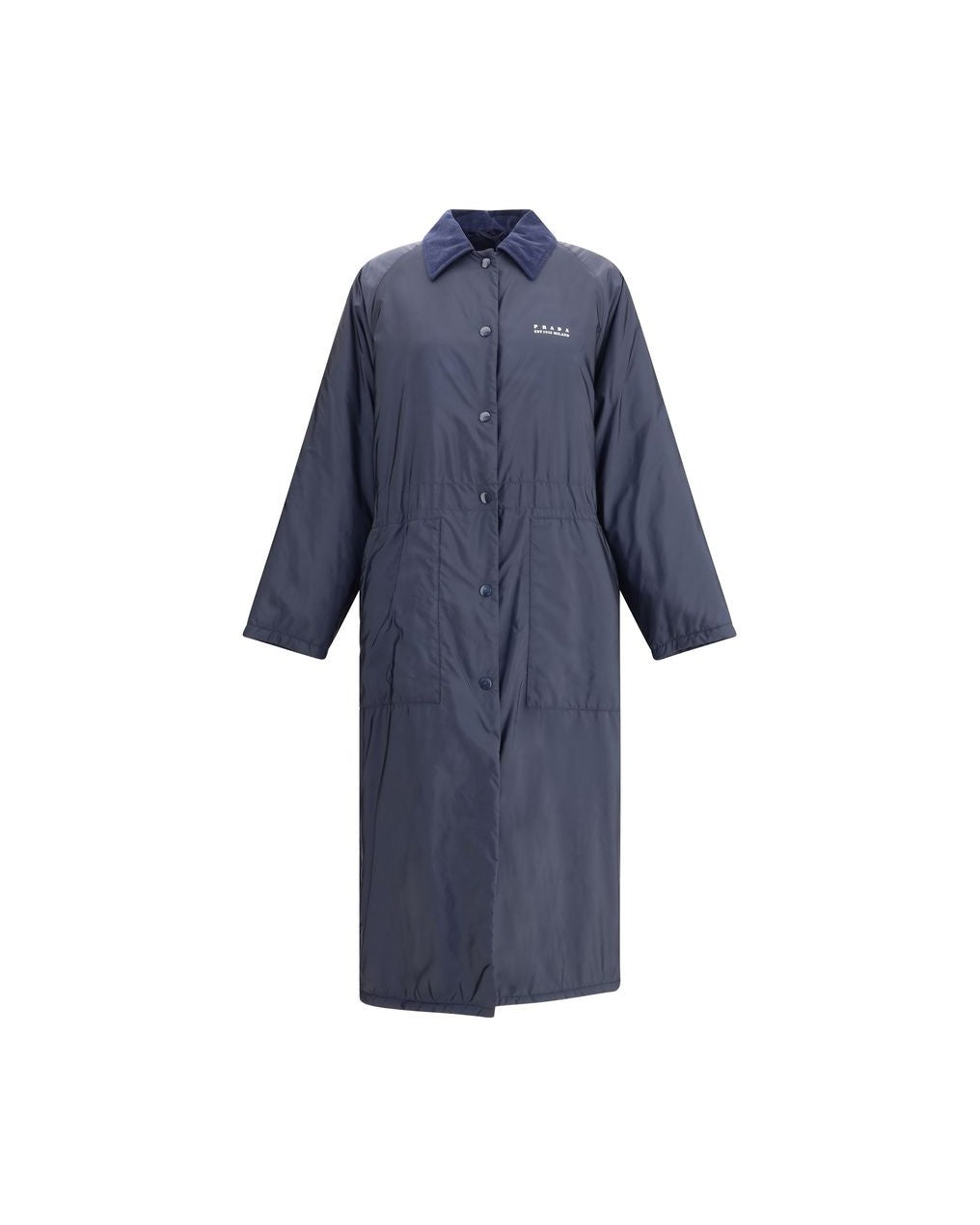 Prada Blue Recycled Polyamide Coat Glam Steals