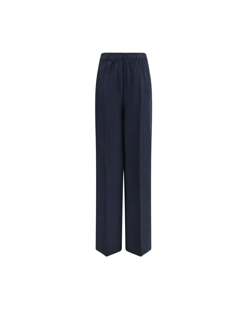 Prada Blue Silk Casual Pant