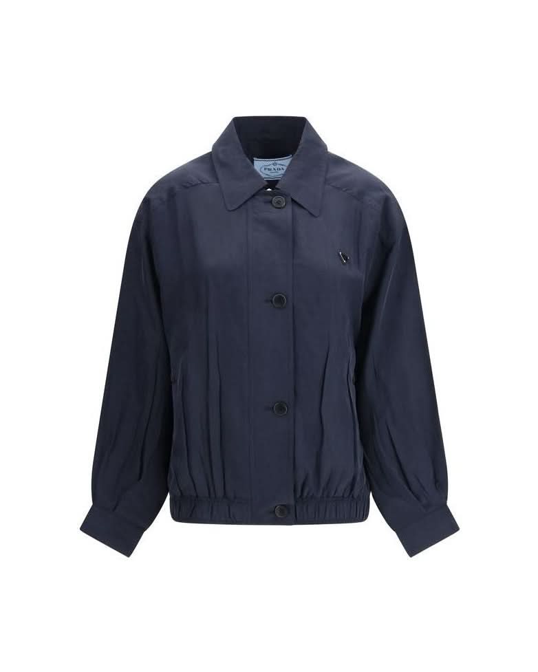 Prada Blue Silk Coat