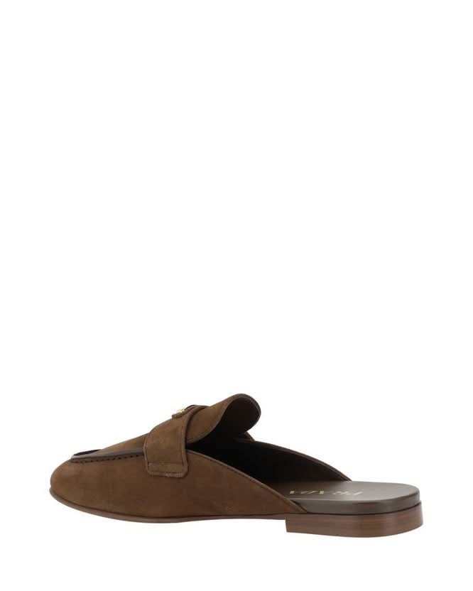 Prada Brown Calf Leather Bos Taurus Mules