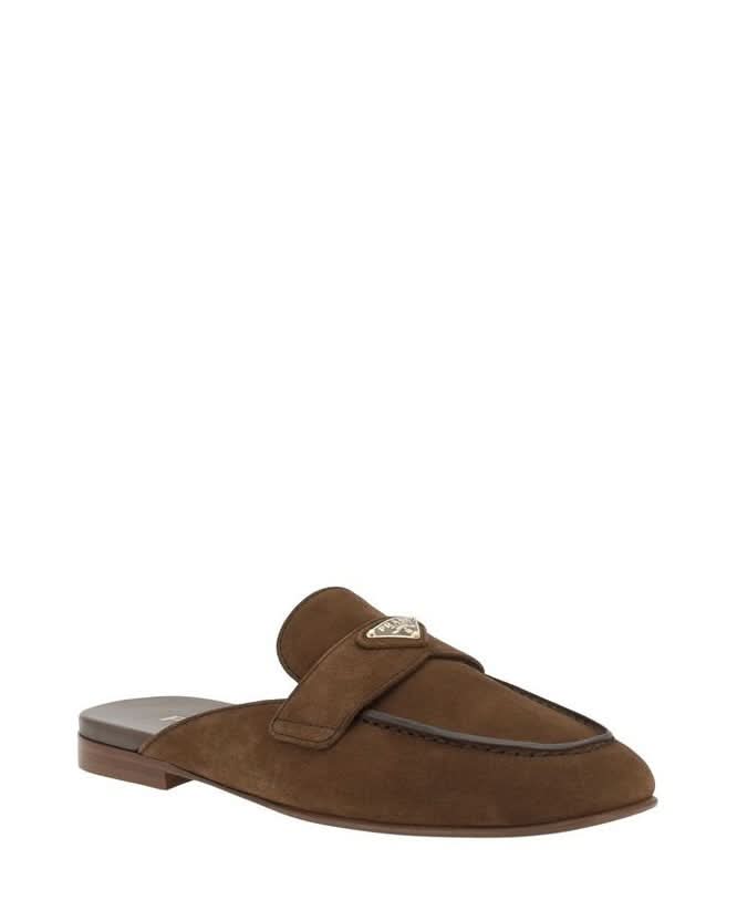 Prada Brown Calf Leather Bos Taurus Mules