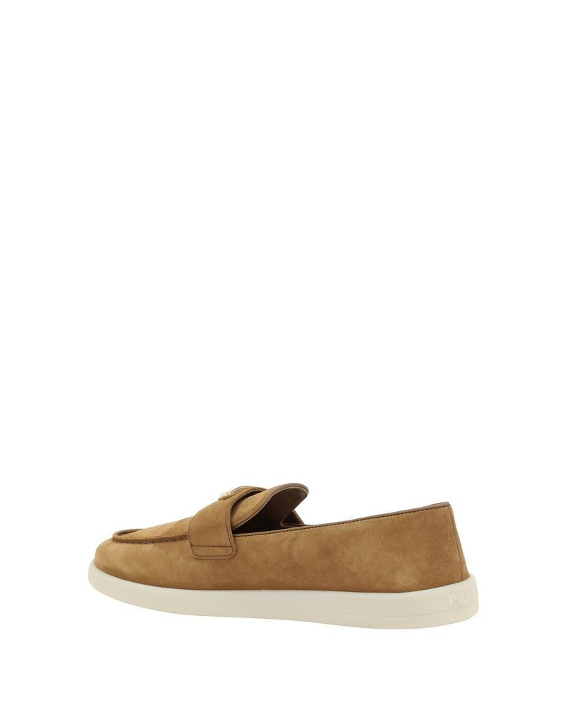 Prada Brown Calf Leather Bos Taurus Slip On Loafers