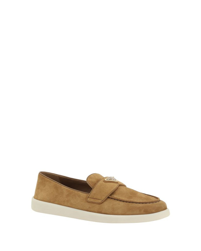 Prada Brown Calf Leather Bos Taurus Slip On Loafers