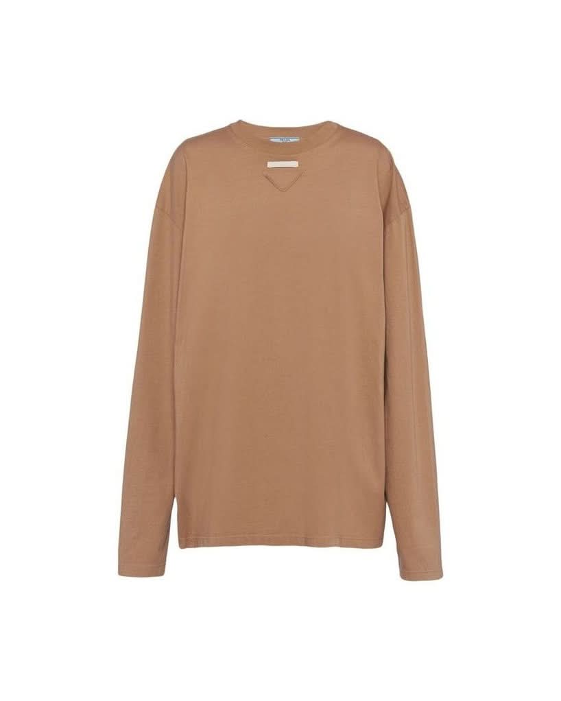 Prada Brown Cotton Long Sleeve T-shirt