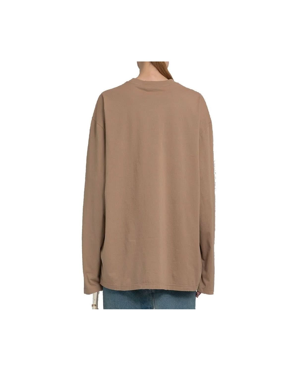 Prada Brown Cotton Long Sleeve T-shirt