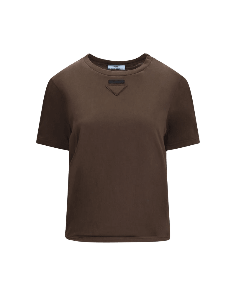 Prada Brown Cotton T-shirt Glam Steals